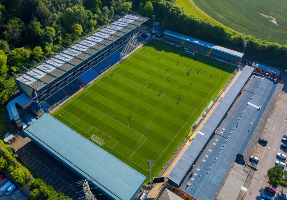 General aerial view during the Wycombe Wanderers FC training session at Adams Park, High Wycombe, England on 26 June 2020. Photo by David Horn.